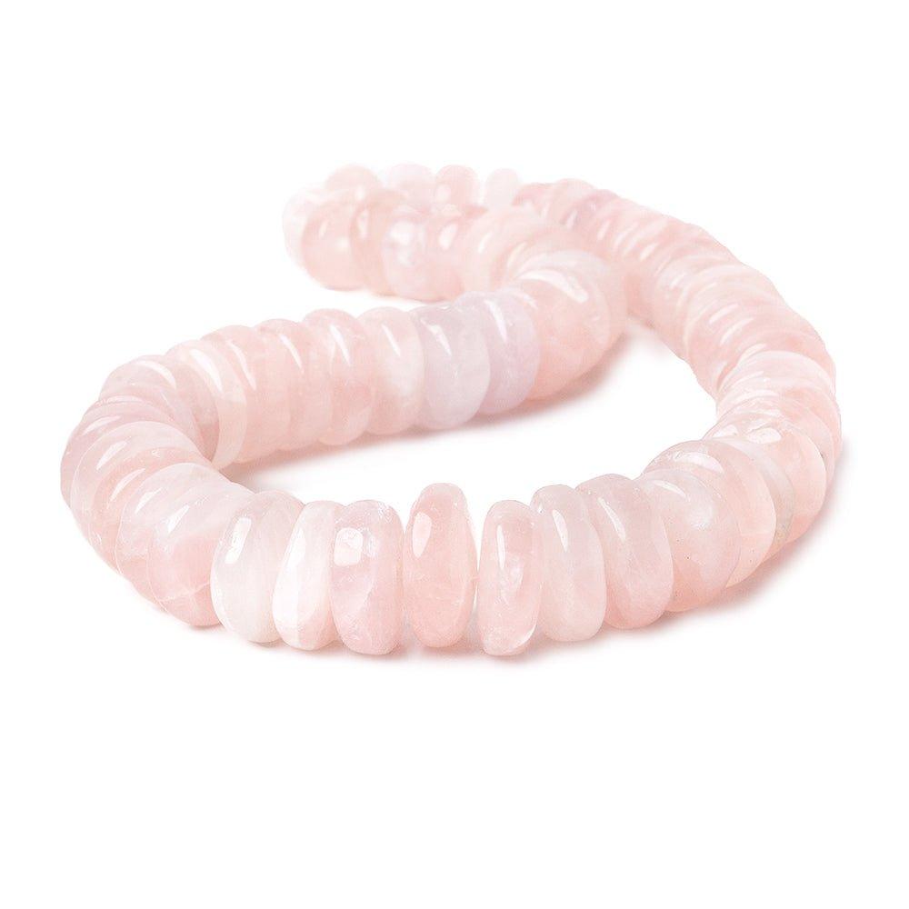 13 - 20mm Rose Quartz Plain Rondelle Beads 15 inch 55 pieces - The Bead Traders