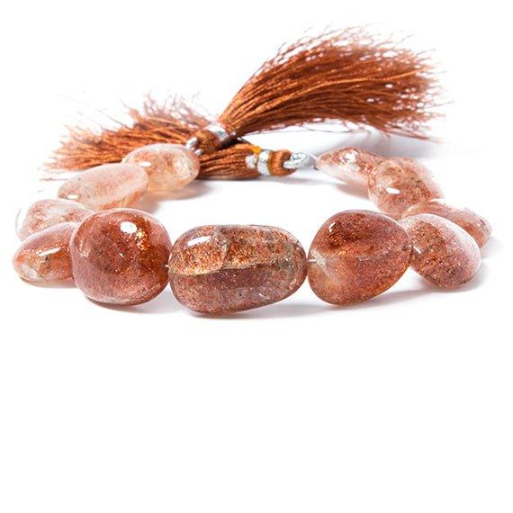 13-20mm Sunstone plain nuggets 8 inches 10 Beads - The Bead Traders