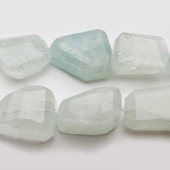 13-22mm Aquamarine Faceted Nugget Beads 15 inch 23 pieces - The Bead Traders