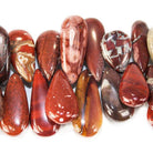 13-24mm Multi-Jasper plain pear Beads 8 inch 61 pieces - The Bead Traders