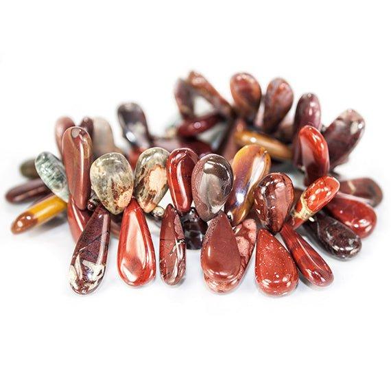 13-24mm Multi-Jasper plain pear Beads 8 inch 61 pieces - The Bead Traders