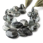 13-30mm Moss Quartz Faceted Pears & Hearts 8 inch 35 beads - The Bead Traders
