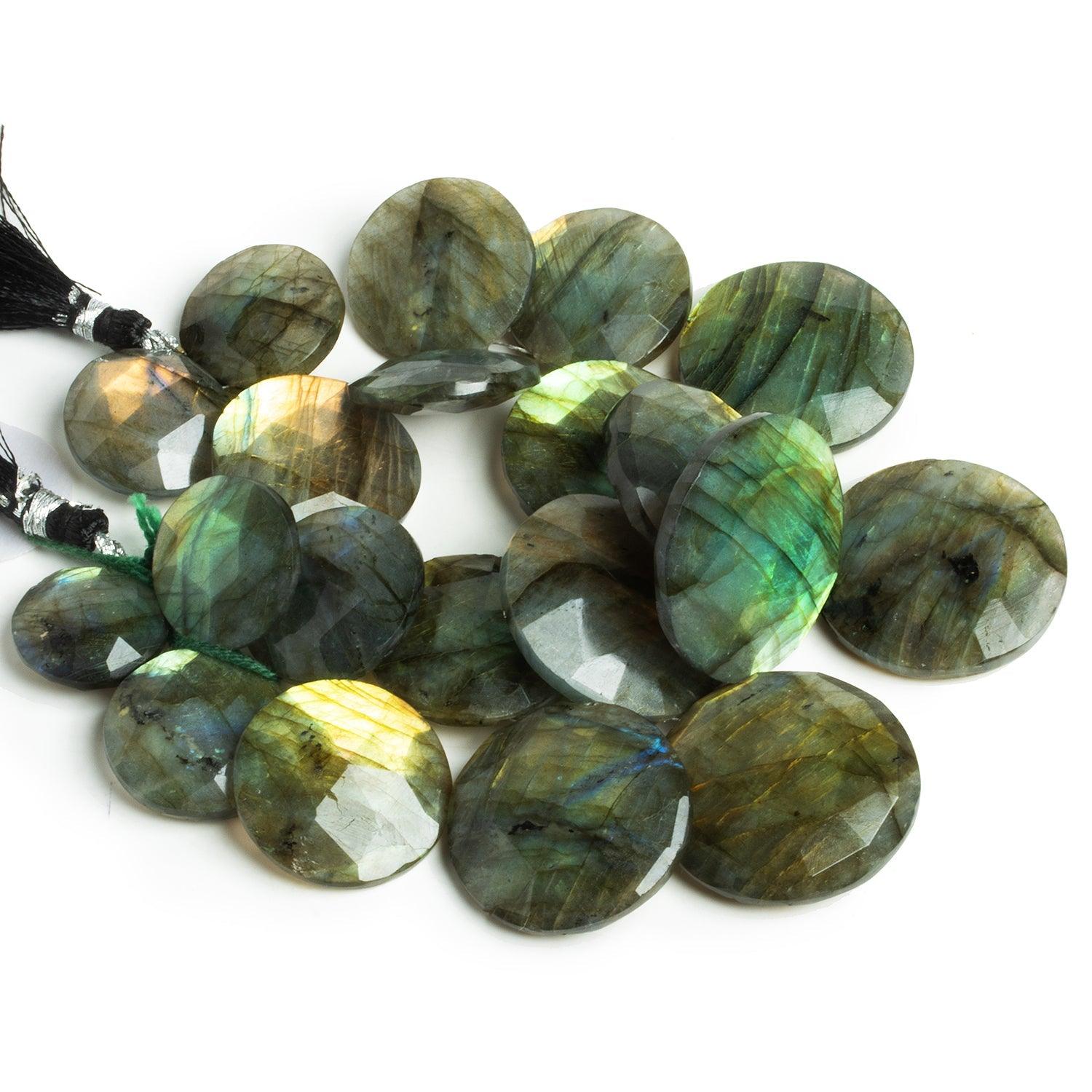 13-31mm Labradorite Faceted Coins inch 20 beads AA Grade – The