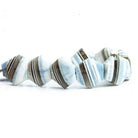 13mm-15mm Denim Blue Opal Faceted Hexagon Beads 7.5 inch 12 pieces - The Bead Traders
