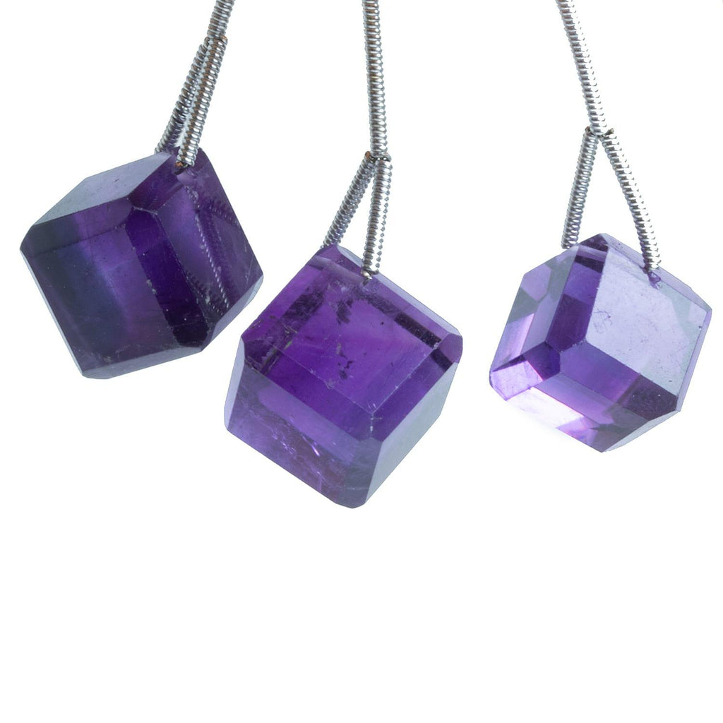 13mm Amethyst Cube Focal Bead 1 Piece - The Bead Traders