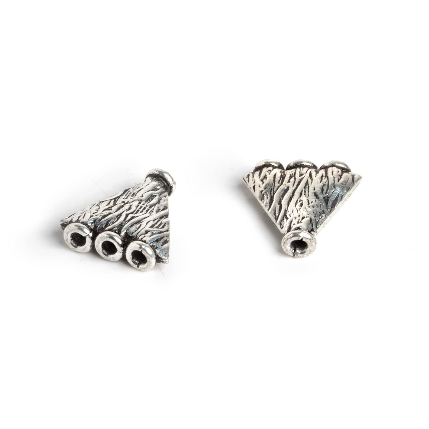 13mm Antiqued Silver Plated Copper Multi Cones Set of 2 - The Bead Traders