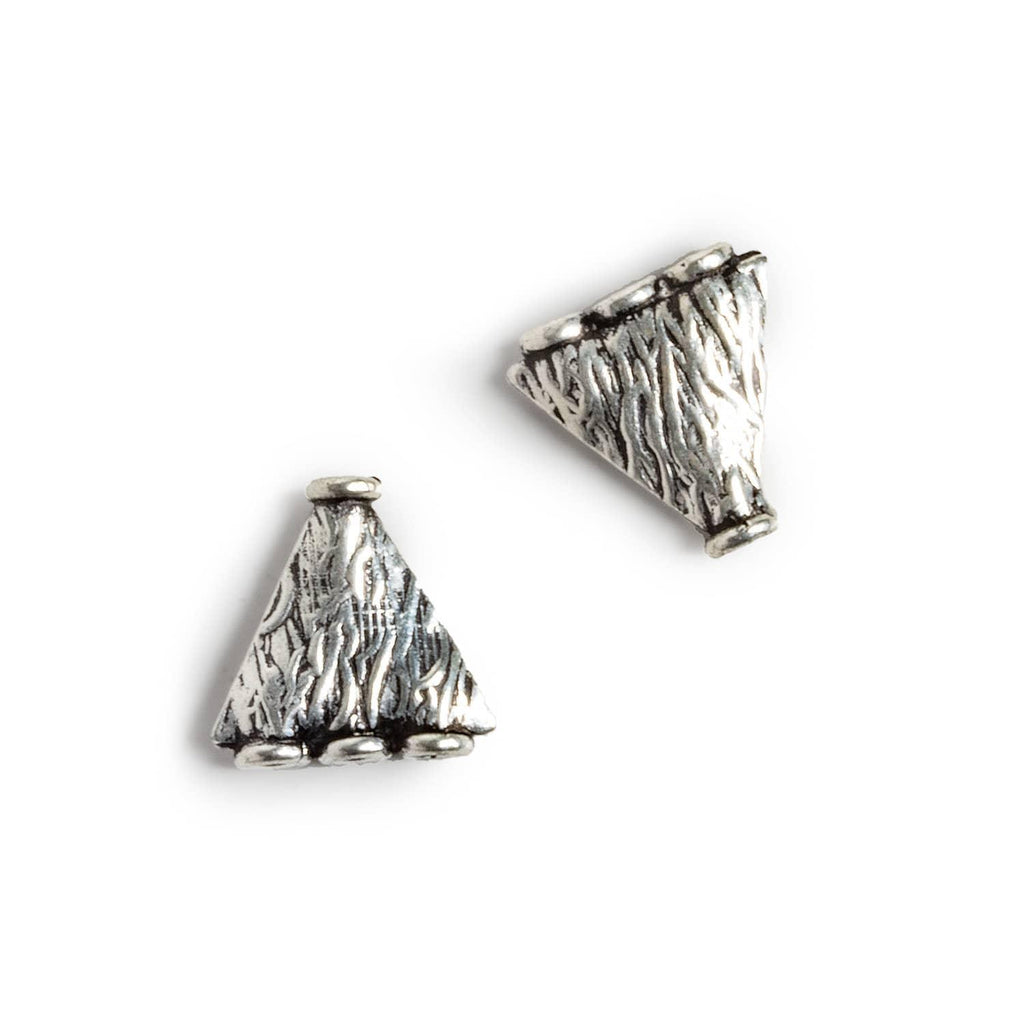 13mm Antiqued Silver Plated Copper Multi Cones Set of 2 - The Bead Traders