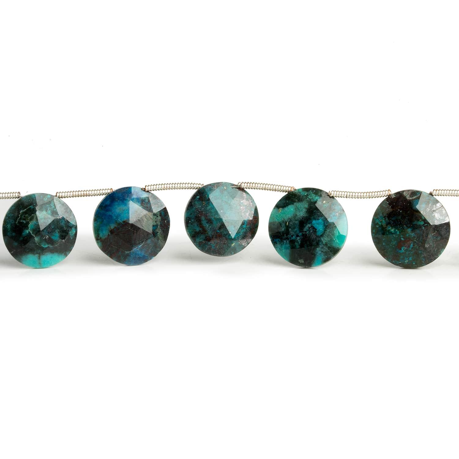 13mm Azurite Faceted Coins 7.5 inch 12 beads - The Bead Traders
