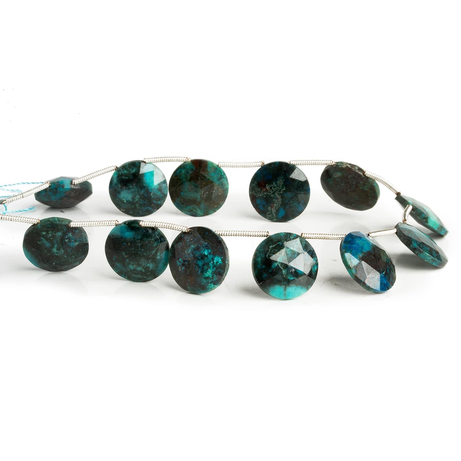13mm Azurite Faceted Coins 7.5 inch 12 beads - The Bead Traders