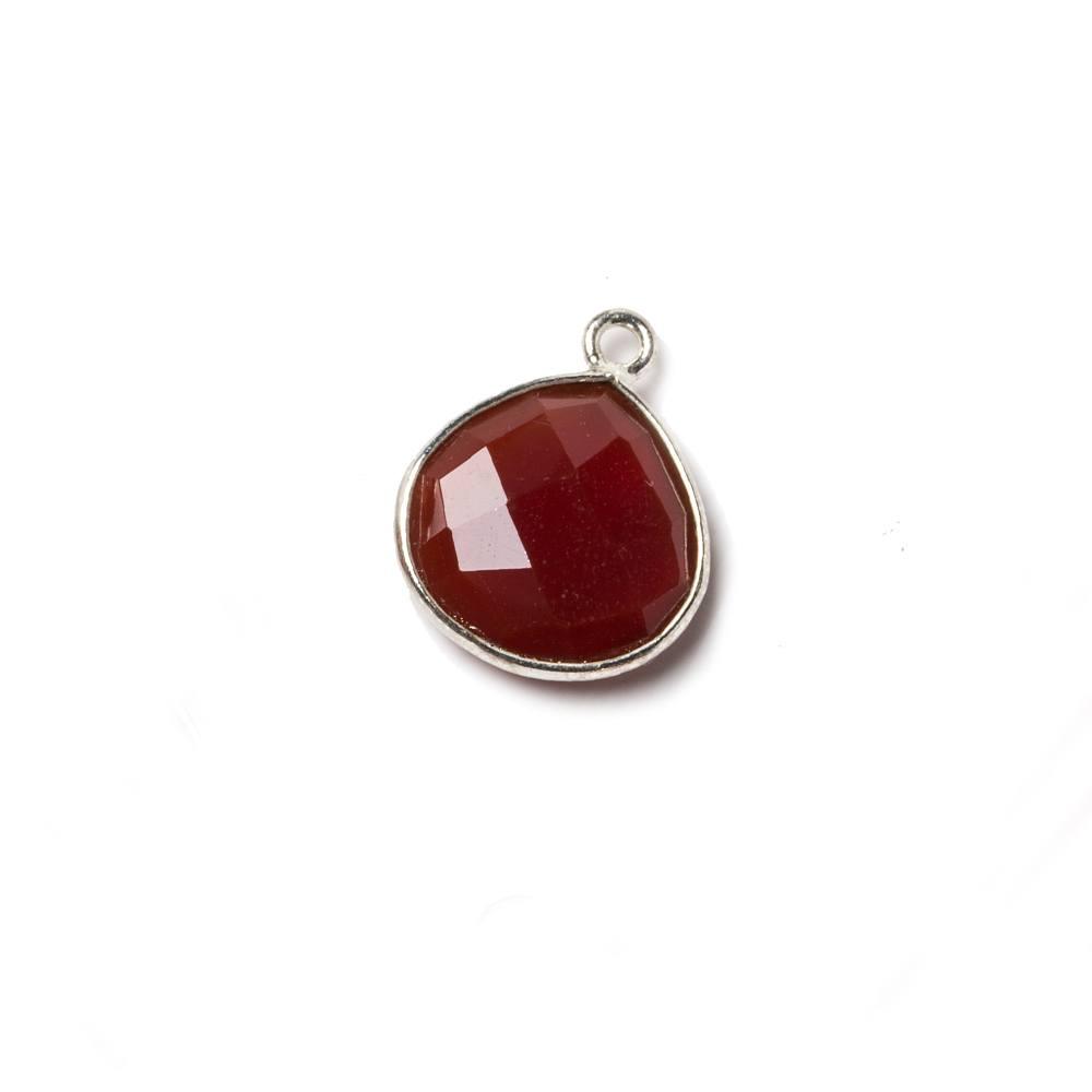 13mm Carnelian Heart .925 Silver Bezel Pendant 1 ring charm, 1 piece - The Bead Traders