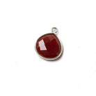 13mm Carnelian Heart .925 Silver Bezel Pendant 1 ring charm, 1 piece - The Bead Traders