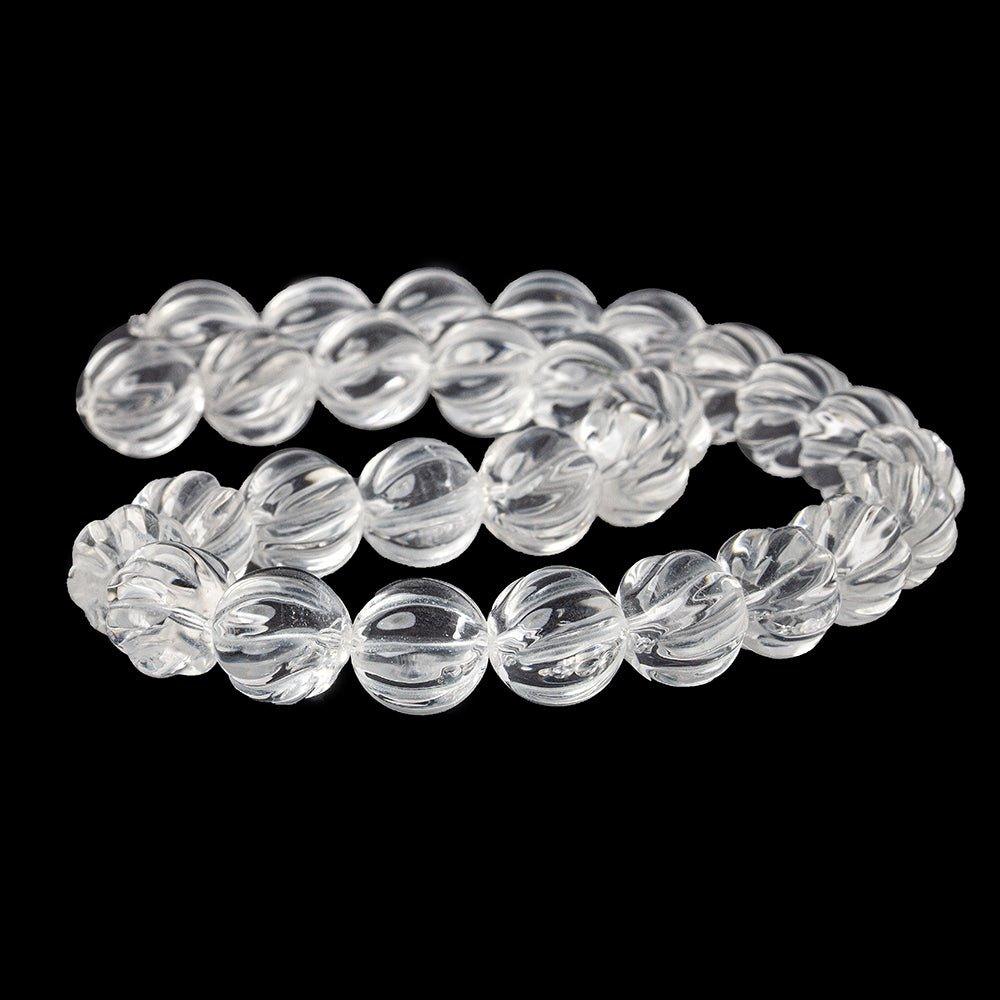 13mm Colorless HydroQuartz Twist Rounds 16 inch 29 beads - The Bead Traders