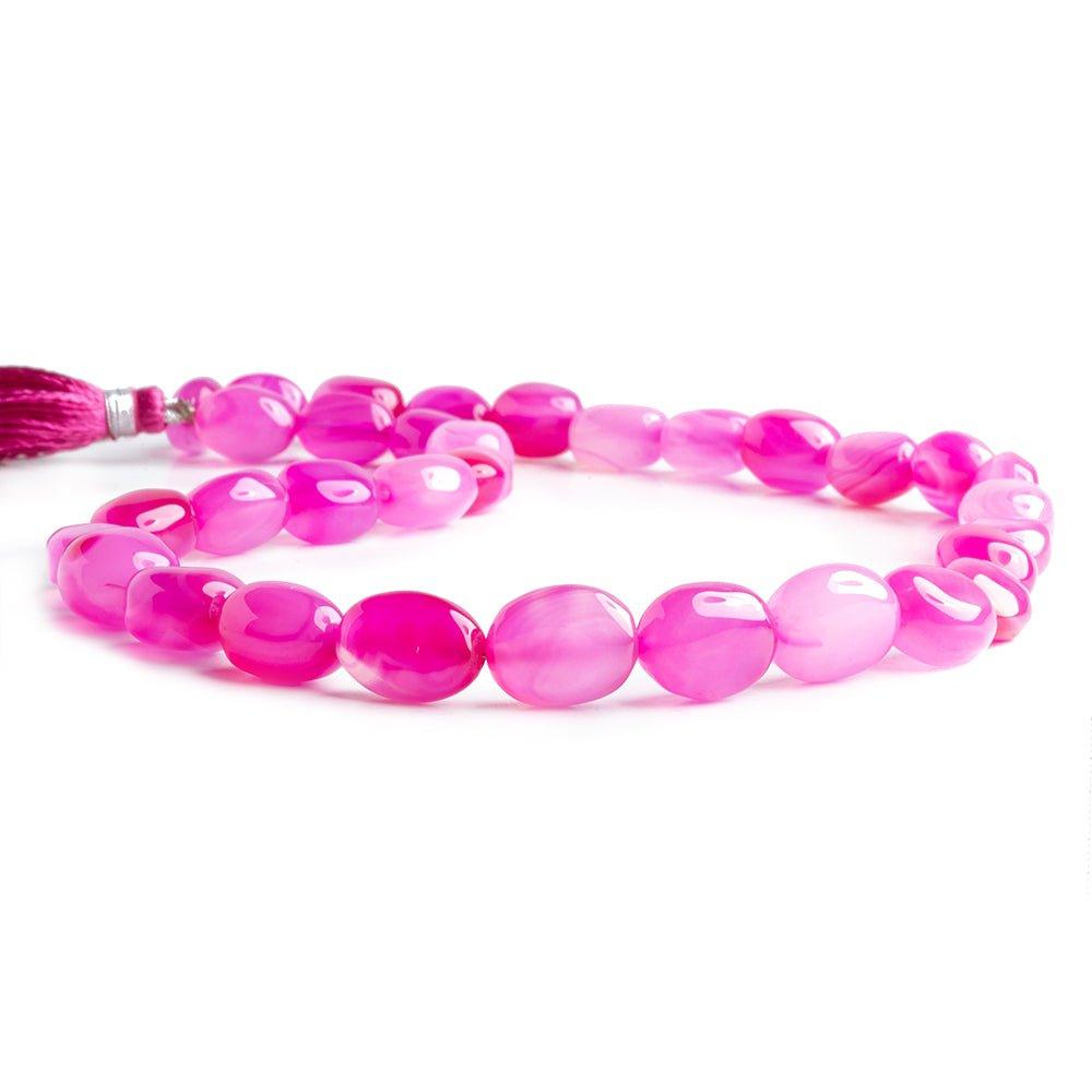 13mm Hot Pink Chalcedony Plain Nugget Beads 16 inch 33 pieces - The Bead Traders