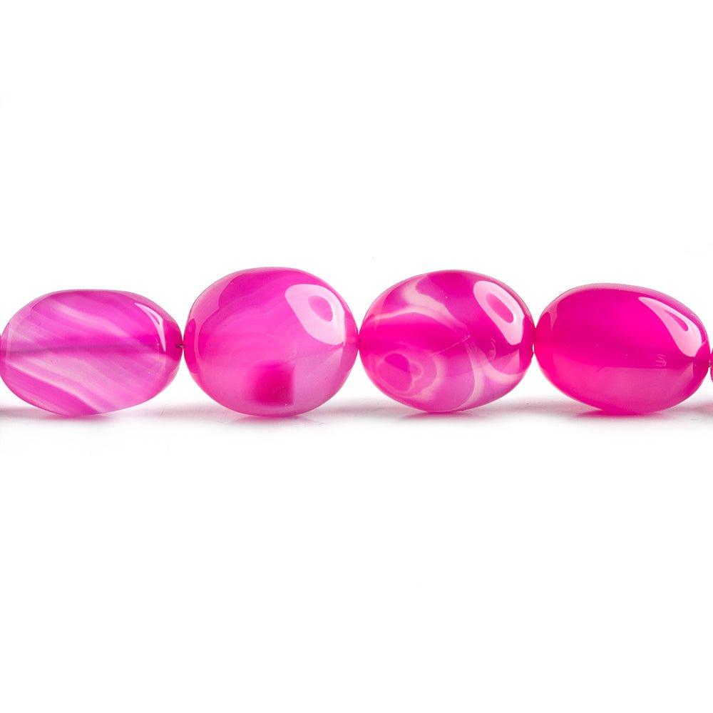 13mm Hot Pink Chalcedony Plain Nugget Beads 16 inch 33 pieces - The Bead Traders