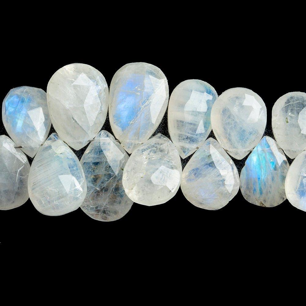 13mm Rainbow Moonstone Faceted Pear Beads 8 inch 50 pieces - The Bead Traders