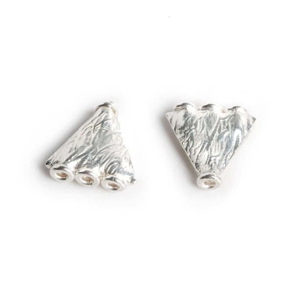 13mm Silver Plated Multi Strand Cone Connectors Set of 2