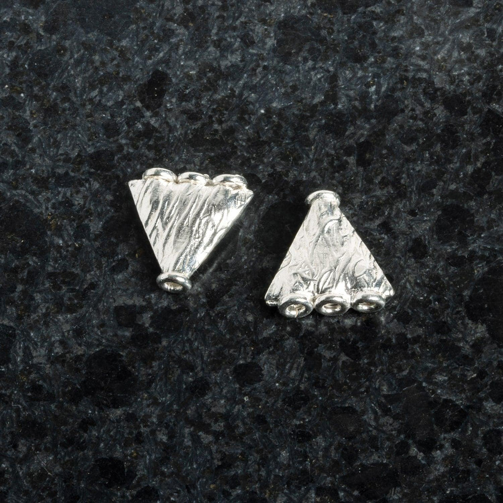 13mm Silver Plated Multi Strand Cone Connectors Set of 2 - The Bead Traders