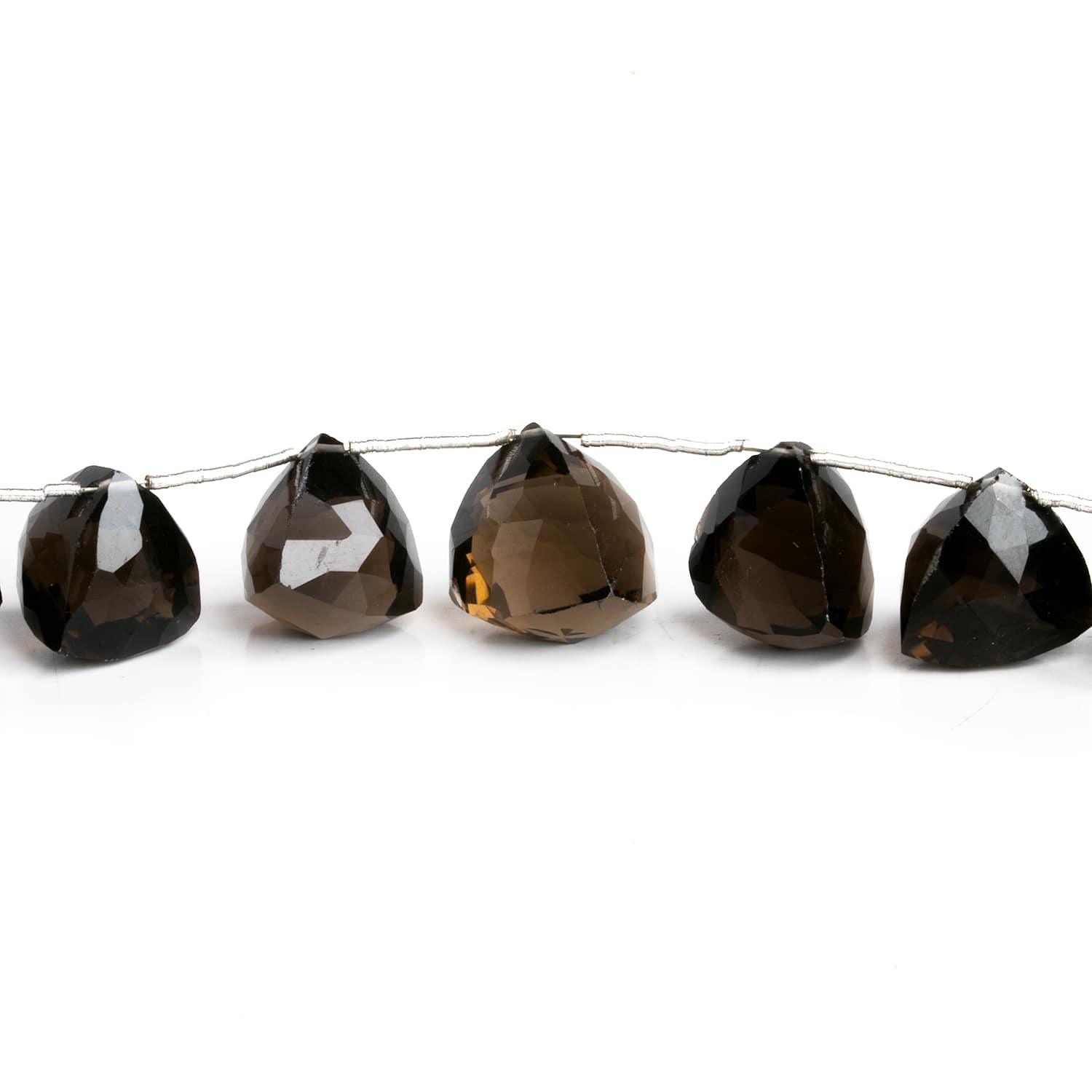 13mm Smoky Quartz Faceted Trillions 7 inch 13 beads - The Bead Traders
