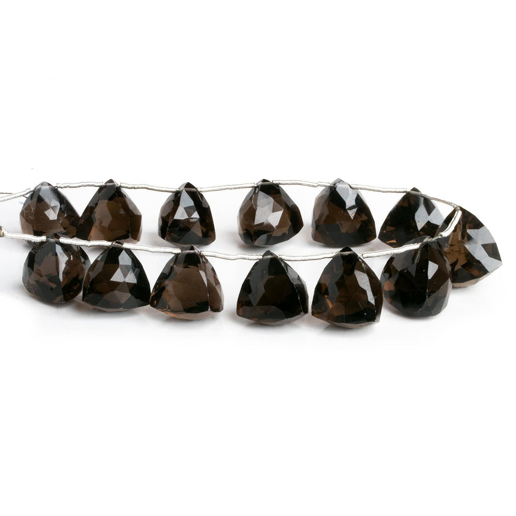13mm Smoky Quartz Faceted Trillions 7 inch 13 beads - The Bead Traders