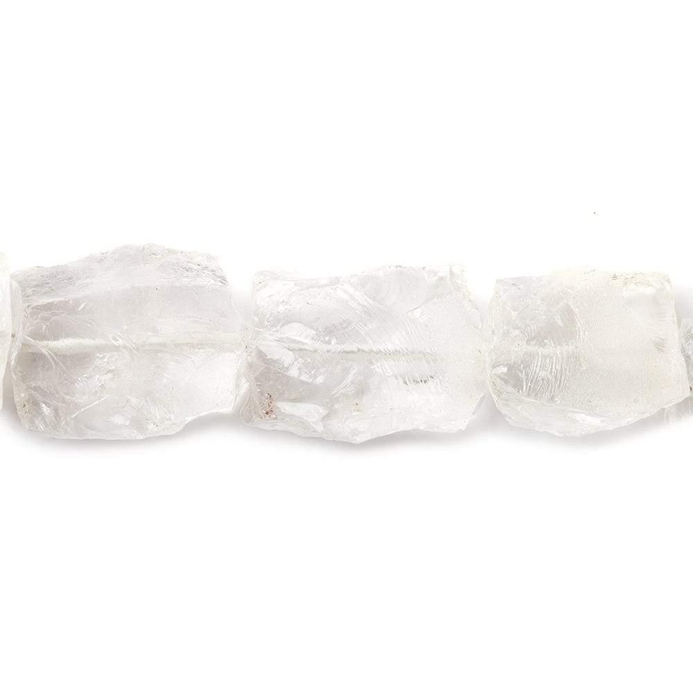13x10-15x13mm Crystal Quartz Beads Hammer Faceted Rectangle 8 inch 13 pcs - The Bead Traders
