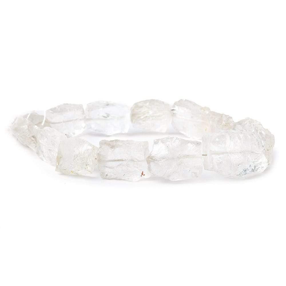 13x10-15x13mm Crystal Quartz Beads Hammer Faceted Rectangle 8 inch 13 pcs - The Bead Traders