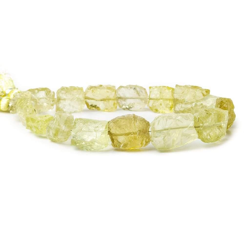 13x10-15x13mm Lemon Quartz Beads Hammer Faceted Rectangle 8 inch 16 pcs - The Bead Traders