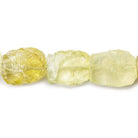 13x10-15x13mm Lemon Quartz Beads Hammer Faceted Rectangle 8 inch 16 pcs - The Bead Traders