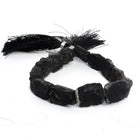 13x10-17x13mm Black Agate Hammer Faceted Rectangle Beads 8 inch 13 piece - The Bead Traders