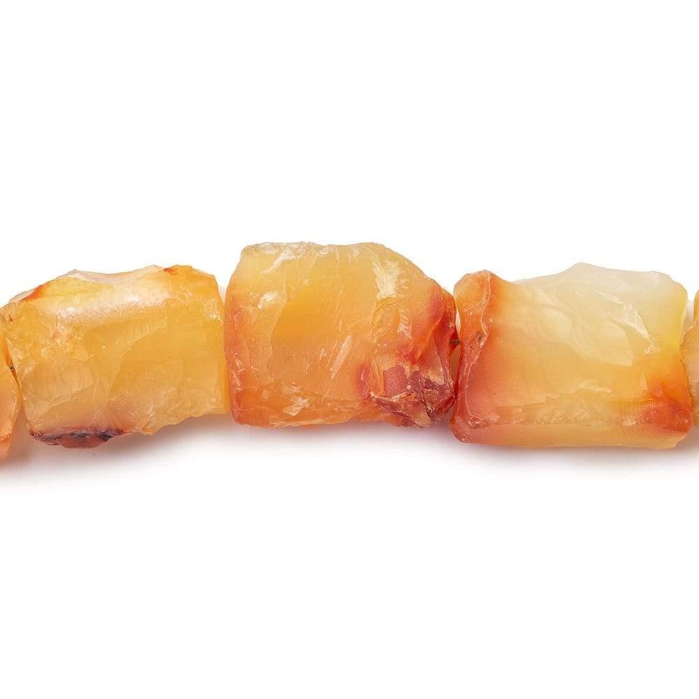 13x10-18x13mm Cantalope Agate Beads Hammer Faceted Rectangle 8 inch 14 pcs - The Bead Traders