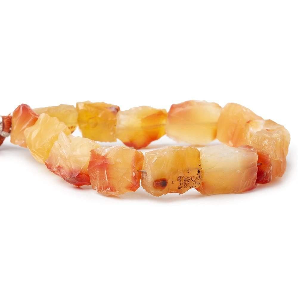 13x10-18x13mm Cantalope Agate Beads Hammer Faceted Rectangle 8 inch 14 pcs - The Bead Traders