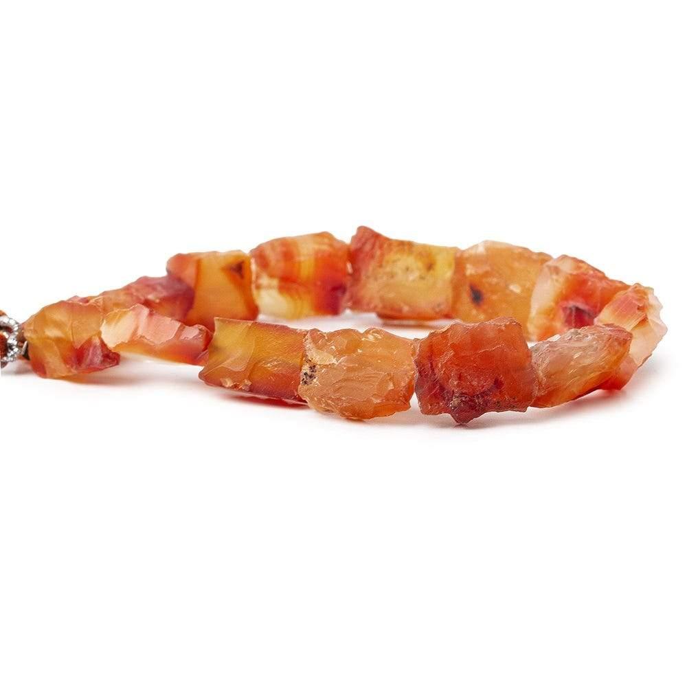 13x10-18x13mm Pumpkin Orange Agate Beads Hammer Faceted Rectangle 8 inch 14 pcs - The Bead Traders