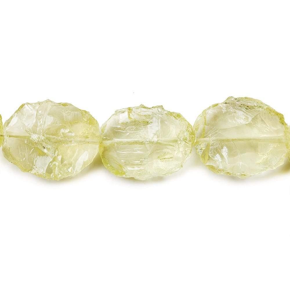 13x10-18x15mm Lemon Quartz Beads Hammer Faceted Ovals 8 inch 12 pcs - The Bead Traders