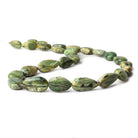 13x10-21x12mm Green Opal straight drill plain pears 18 inch 26 beads - The Bead Traders