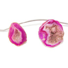 13x10-23x20mm Pink Lace Matte Agate Drusy Focal Bead Strand 7 pieces - The Bead Traders