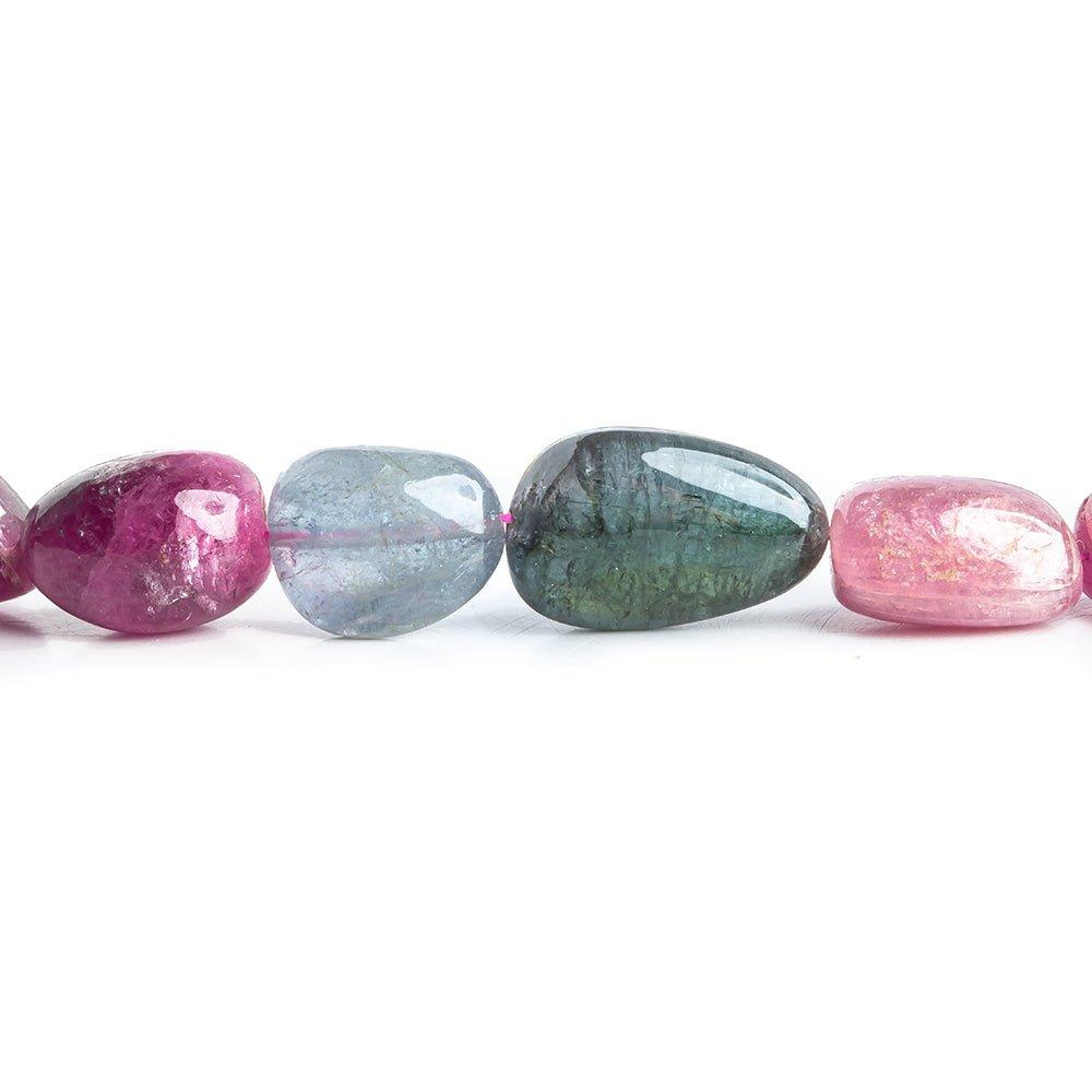 13x10mm-17.5x10mm Multi Color Tourmaline Plain Nugget Beads 16 inch 30 pieces - The Bead Traders