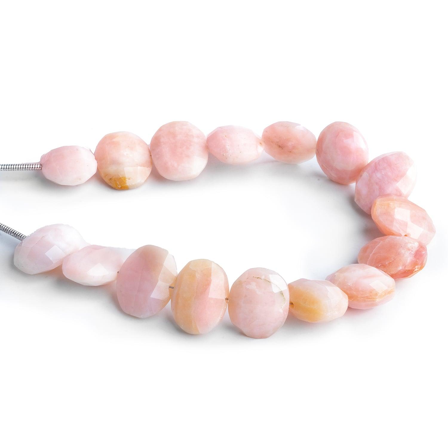 13x10mm Pink Peruvian Opal Faceted Ovals 6 inch 15 beads - The Bead Traders