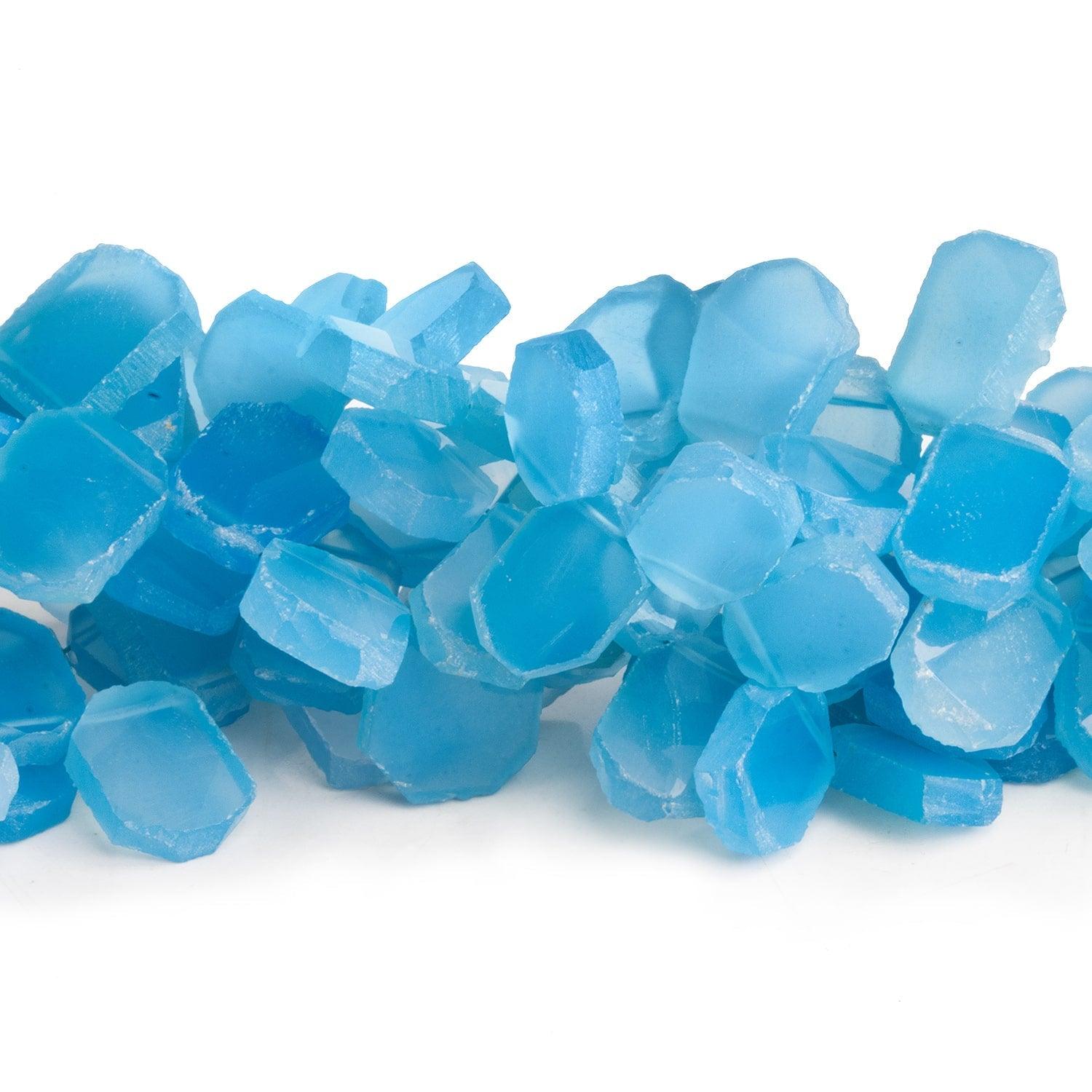 13x10mm Santorini Blue Chalcedony Nuggets 8 inch 27 beads - The Bead Traders