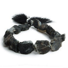 13x11-12x14mm Black Agate Hammer Faceted Square & Rectangle Beads 8 inch 13 piece - The Bead Traders