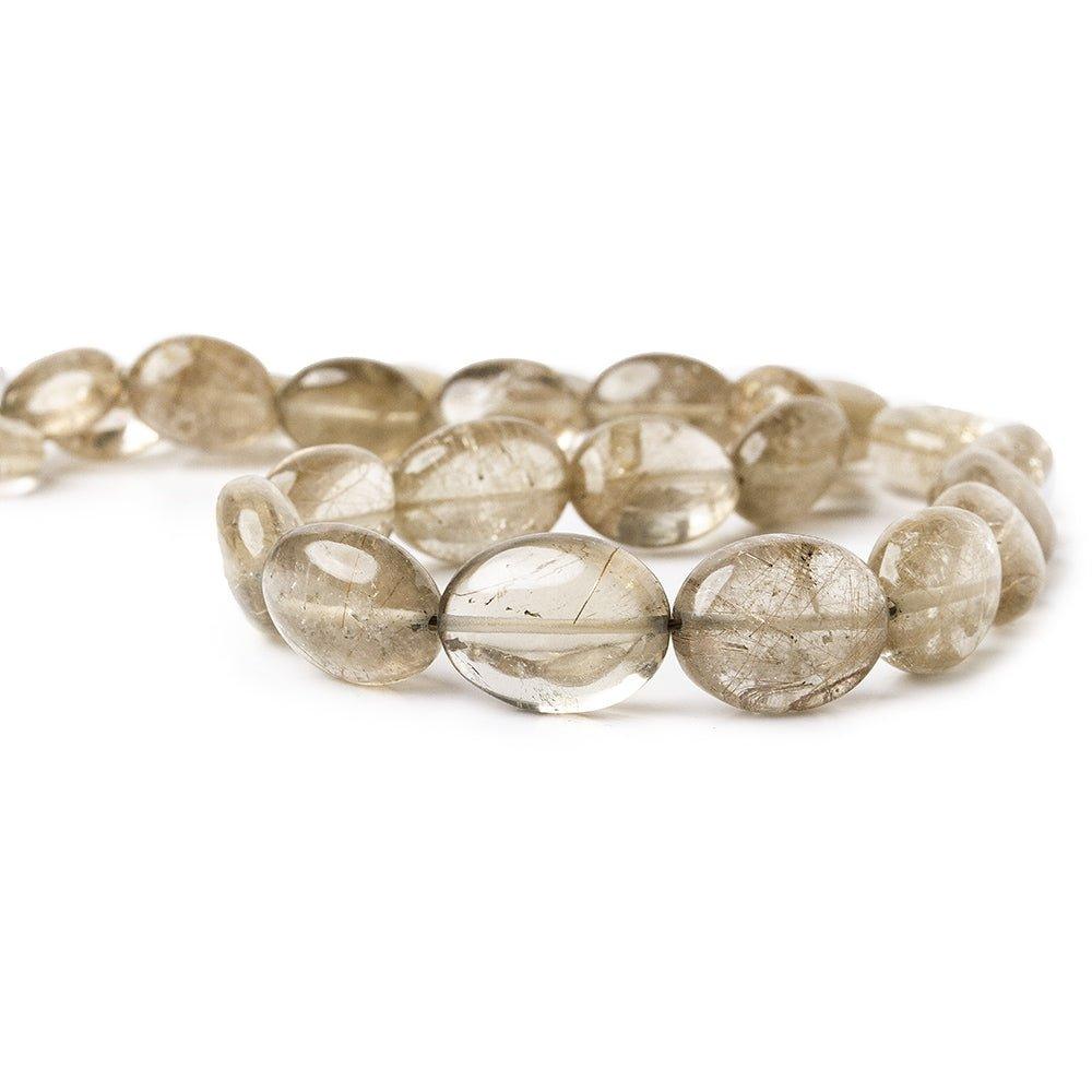 13x11-21x15mm Rutilated Quartz plain ovals 17 inch 25 beads - The Bead Traders