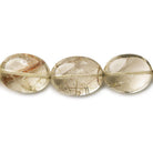 13x11-21x15mm Rutilated Quartz plain ovals 17 inch 25 beads - The Bead Traders