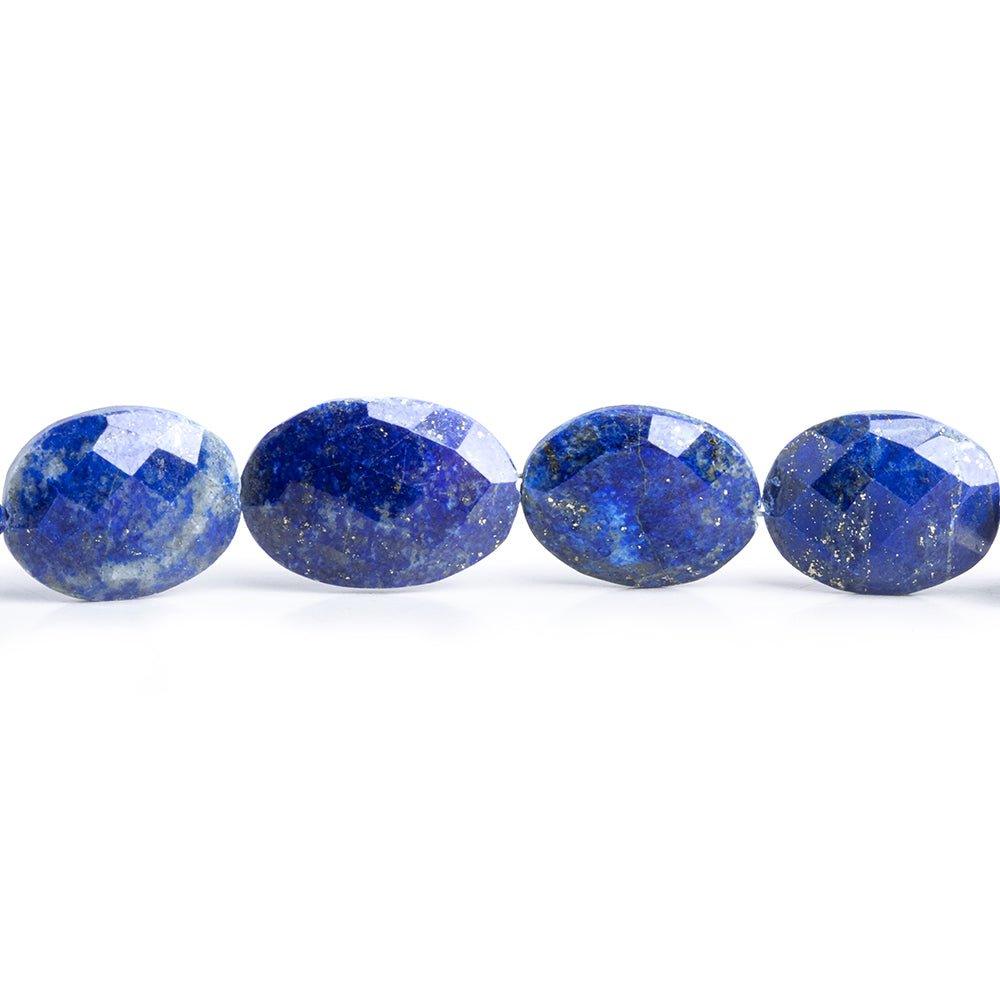 13x11mm-15x13mm Lapis Lazuli Faceted Oval Beads 8 inch 14 pieces - The Bead Traders