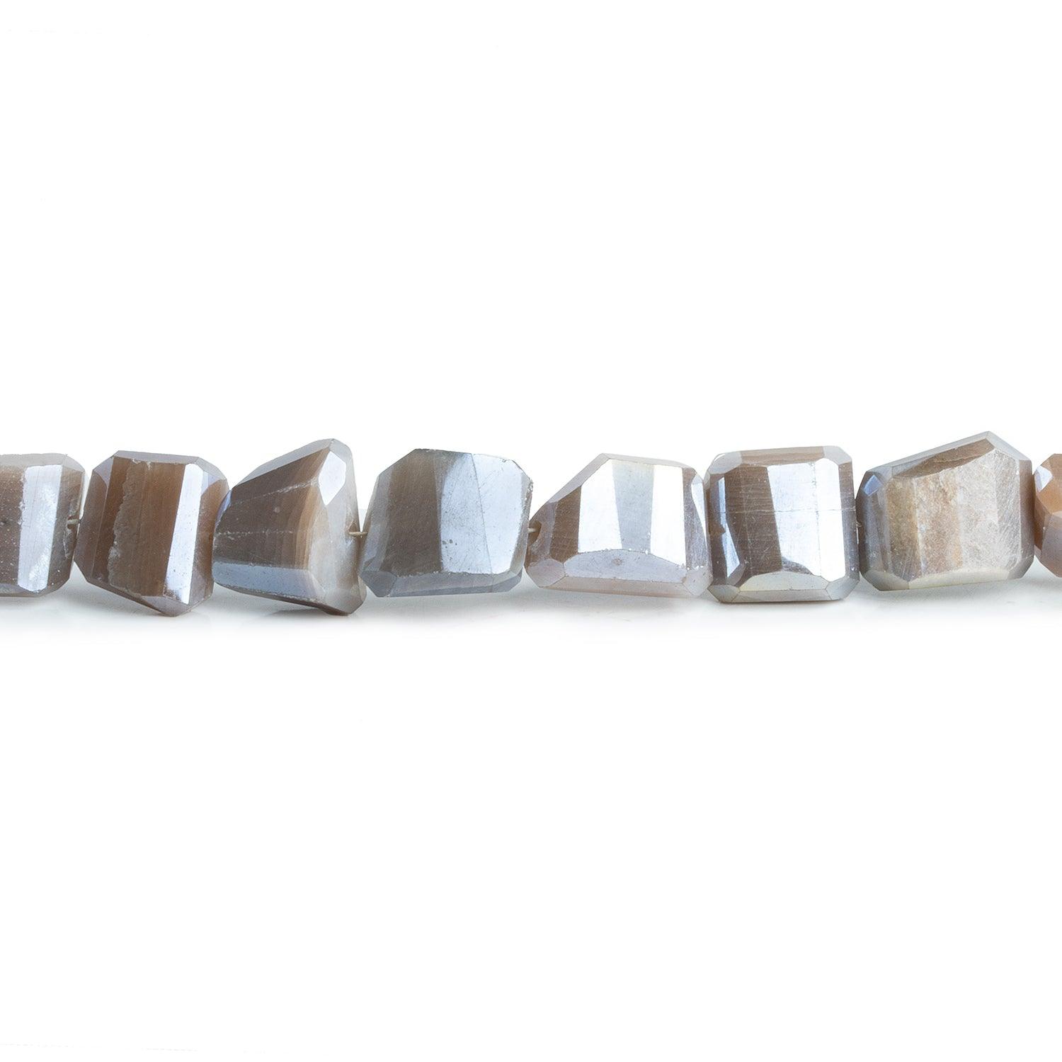 13x11mm Mystic Moonstone Faceted Nuggets 7.5 inch 17 beads - The Bead Traders