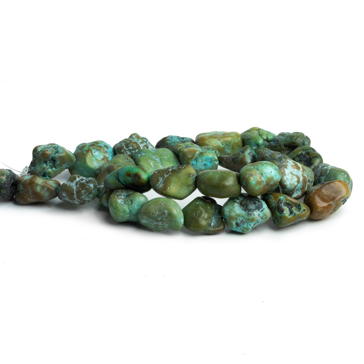 13x11mm Turquoise Nuggets 15 inch 30 beads - The Bead Traders