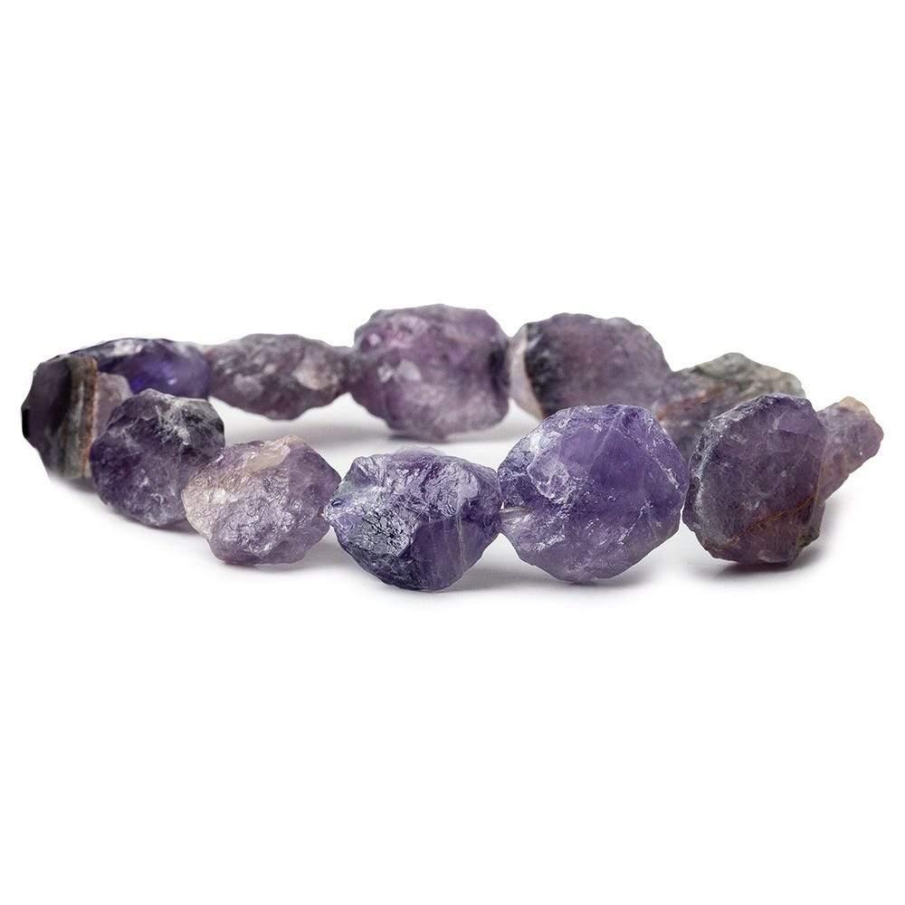 13x12-18x16mm Amethyst Beads Hammer Faceted Oval 8 inch 12 pcs - The Bead Traders