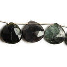 13x13-14x14mm Green Tourmaline faceted heart beads 7.5 inch 13 pieces - The Bead Traders