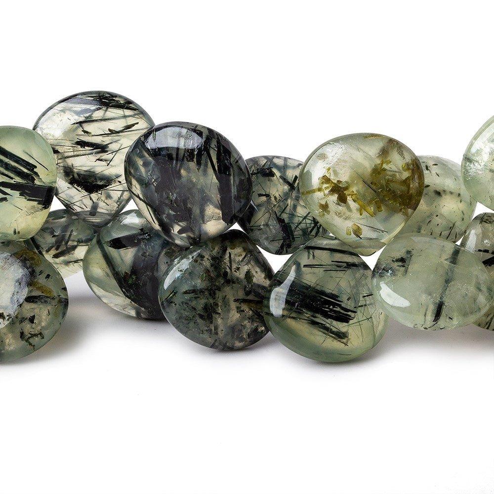 13x13-15x15mm Dendritic Prehnite Plain Heart Beads 7.5 inch 39 pieces - The Bead Traders