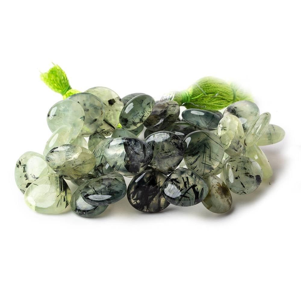 13x13-15x15mm Dendritic Prehnite Plain Heart Beads 7.5 inch 39 pieces - The Bead Traders