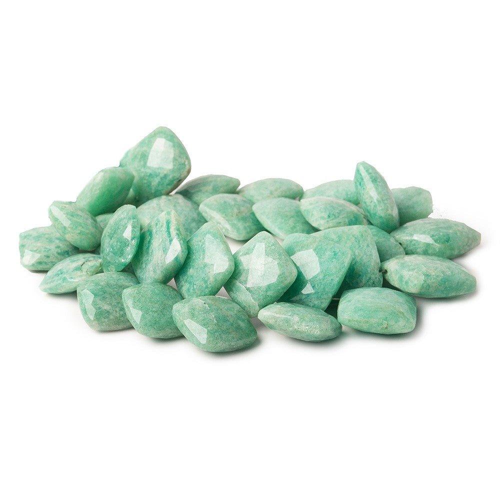 13x13-18x18mm Amazonite Faceted Pillow Beads 8 inch 31 pieces - The Bead Traders