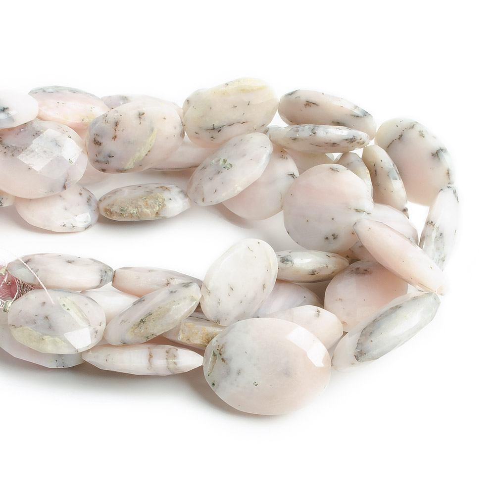 13x17-19x23mm Pink Peru Dendritic Opal faceted oval beads 8 inch 9 pieces - The Bead Traders