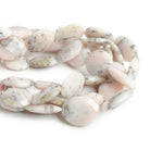 13x17-19x23mm Pink Peru Dendritic Opal faceted oval beads 8 inch 9 pieces - The Bead Traders